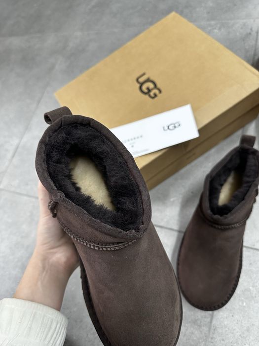 Жіночі натуральні уггі угги Ugg Ultra Mini Platform Brown/шоколад 38