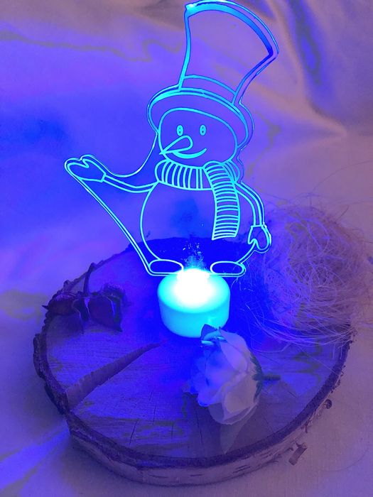 Mini Lampka LED świąteczna/migająca, Bałwanek