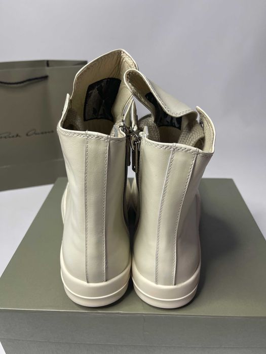 Кеди Rick Owens GEOBASKET кеды кроссовки белые jumbo lace laces 43 42
