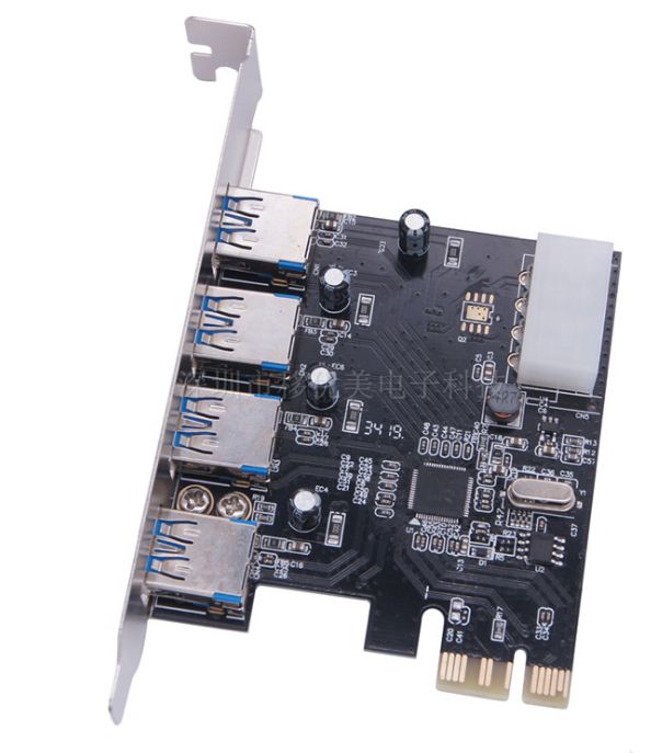 Плата расширения PCI-E на 4 х USB 3.0 с питанием 5 Гбит/с