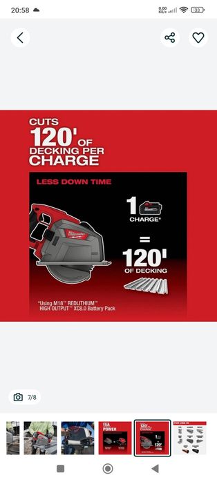 Milwaukee M18 FMCS66  2982-20 безщіткова потужна пила по металу Мілвок