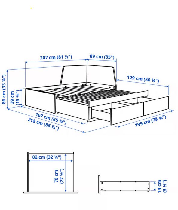 Cama Dupla IKEA + Colchões (como novos)