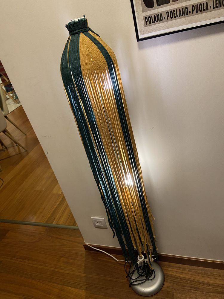 Lampa stojąca zielono żółta boho