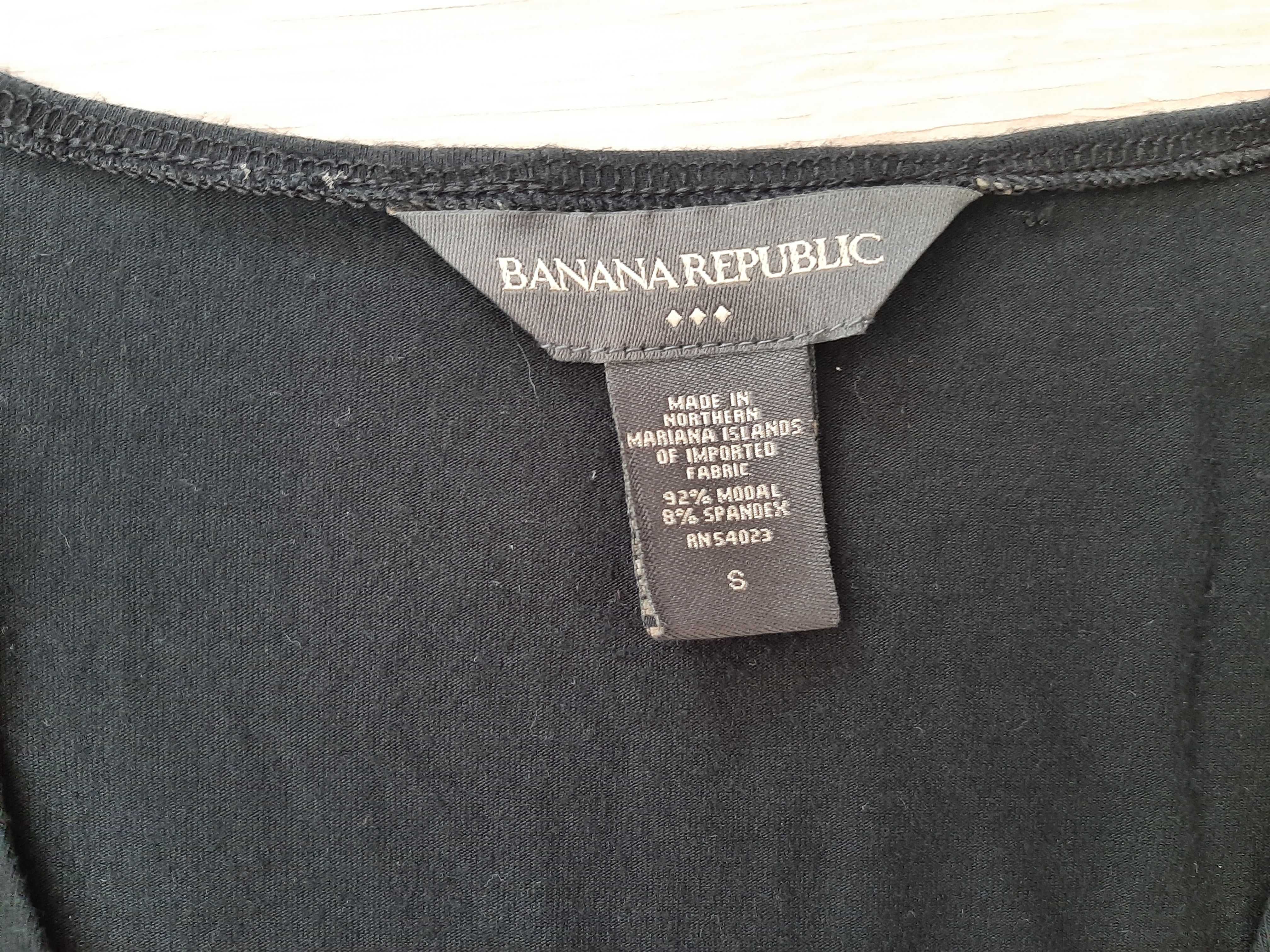 BANANA REPUBLIC Czarna Bluzeczka z Rękawkiem-S. Skład: 92%  Modal !