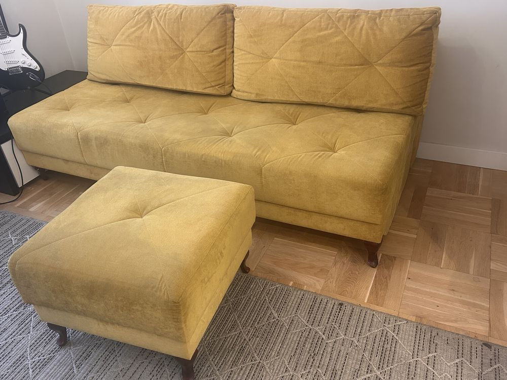 Sofa rozkładana 3 os. z podnóżkiem – solidna, nie IKEA!