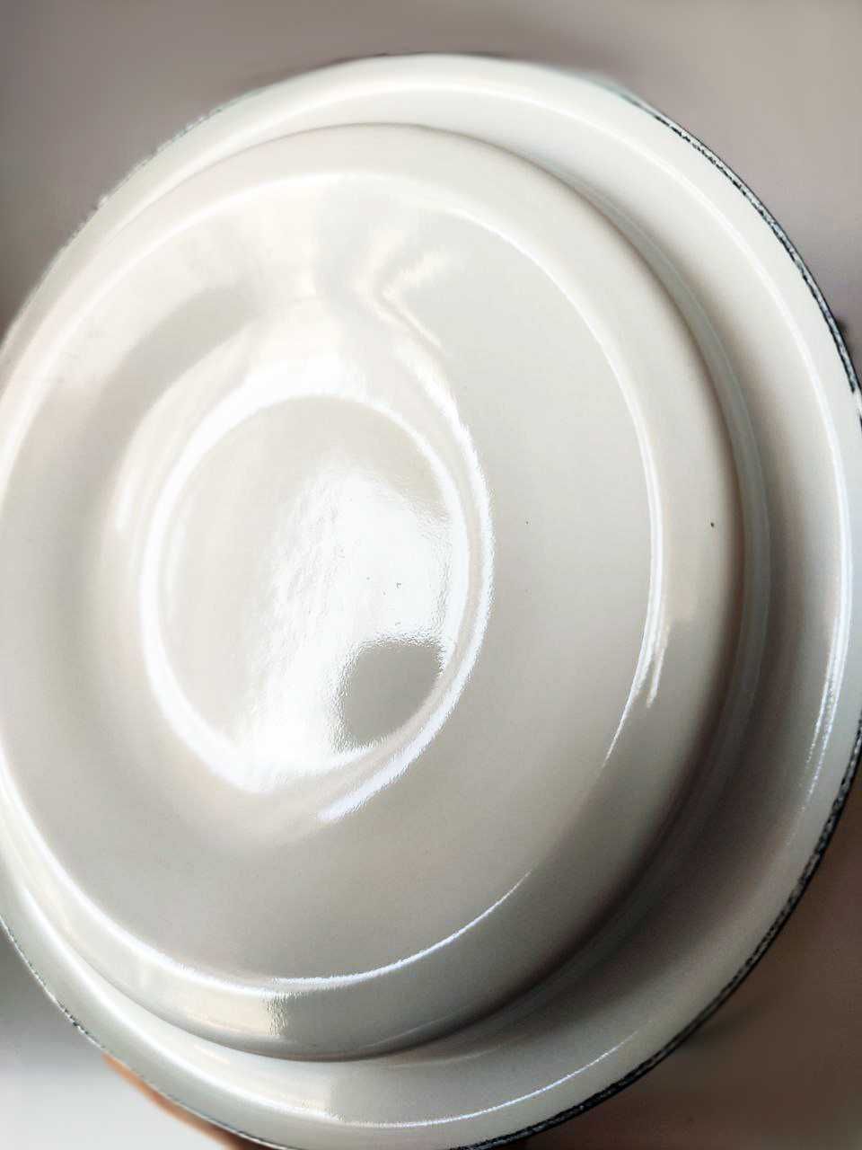 Чайник емальований 3,5 л, білий з малюнком квіти