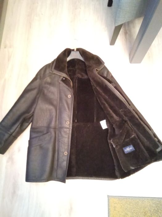 Kurtka męska skórzana, naturalny kożuch XL jak nowa