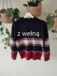 Zimowy, wiosenny sweter, paski vintage r. 38/40 Orlon