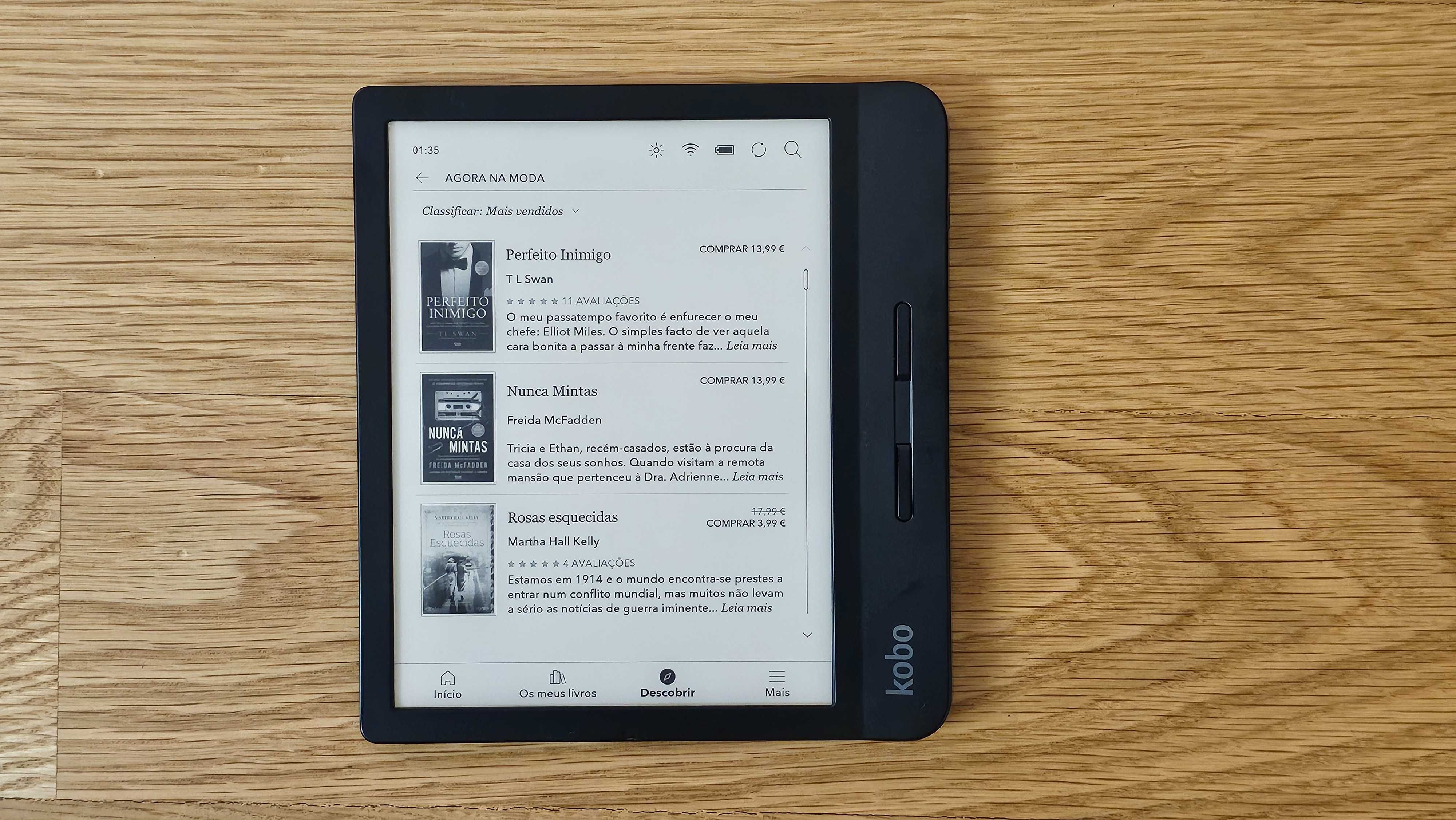 Leito de e-Books Rakuten Kobo Libra H2O + Capa Original de Couro