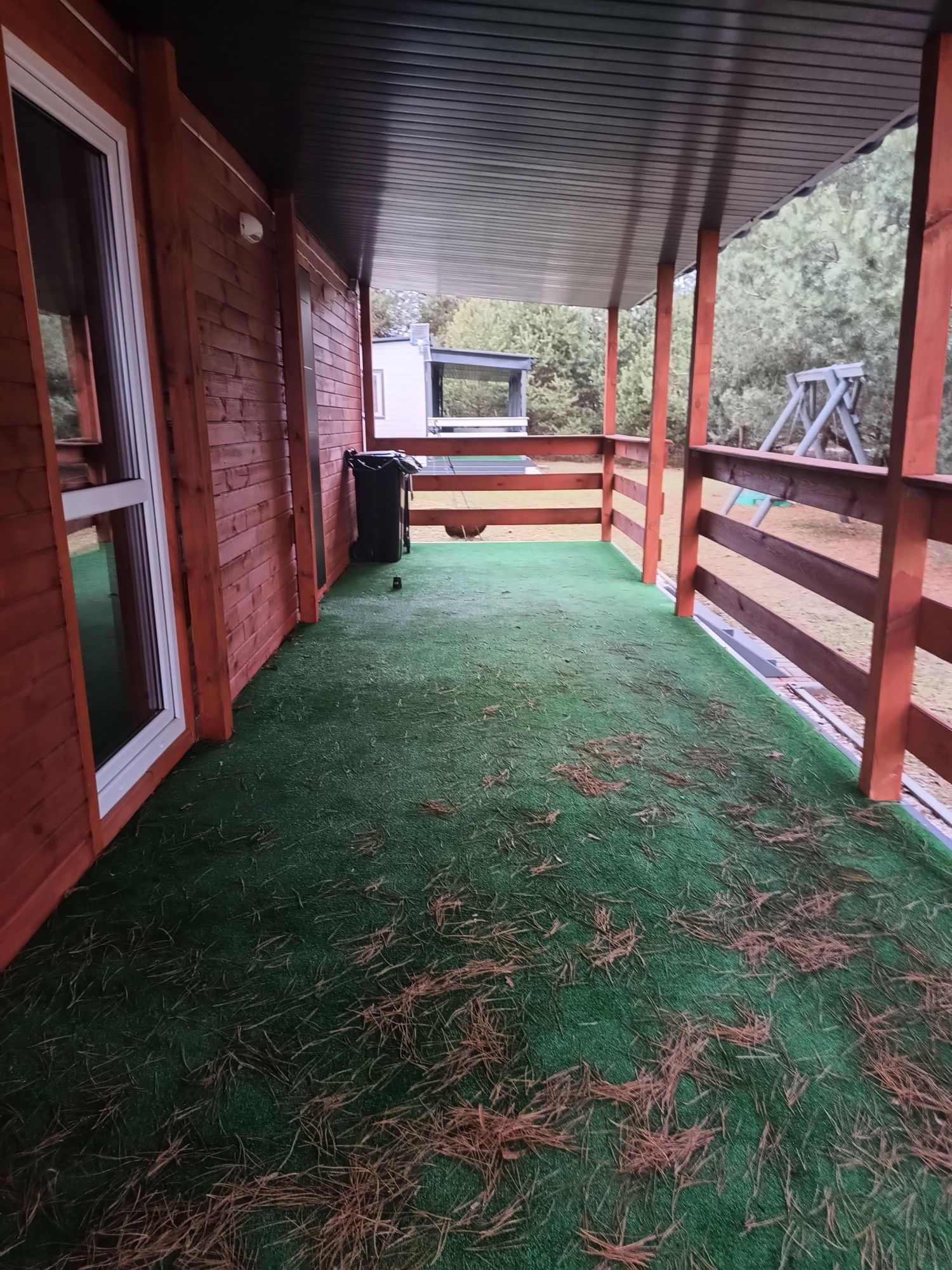 Domek letniskowy całoroczny mobilny  do przeniesienia taras Tiny house