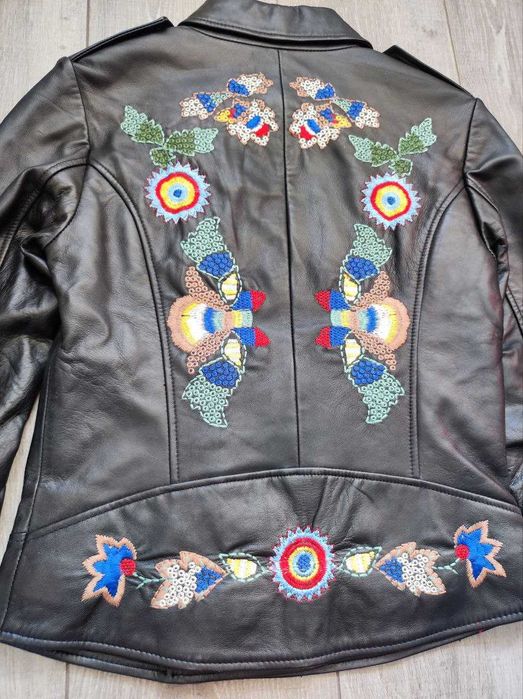 Новая косуха с вышивкой ISACO, Италия. IT40 (XS-S) куртка кожа оригин