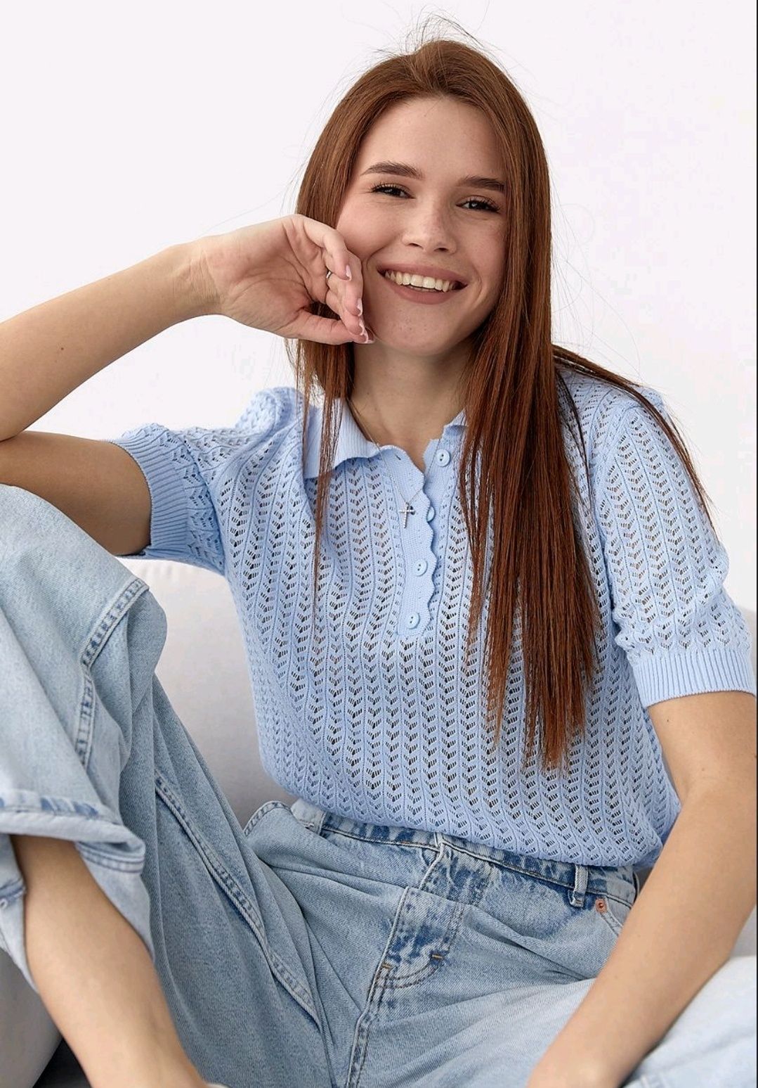 Американка,футболка з коміром,polo Ralph,майка,поло,на гудзиках,ажурне