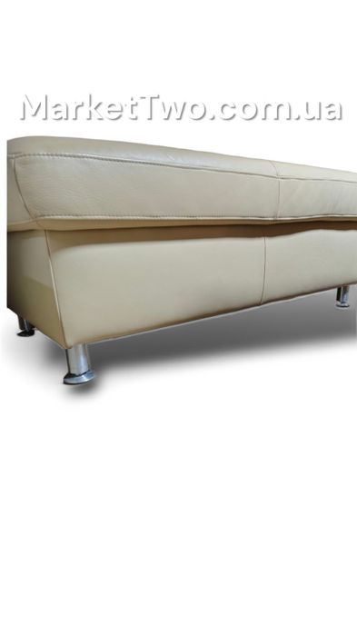 Кожаный, шкіряний кутовий диван+пуф (280303)