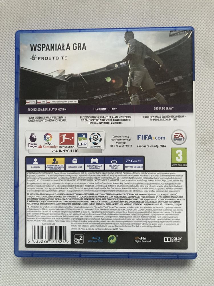 Gra FIFA 18 na PS4 Polska Wersja