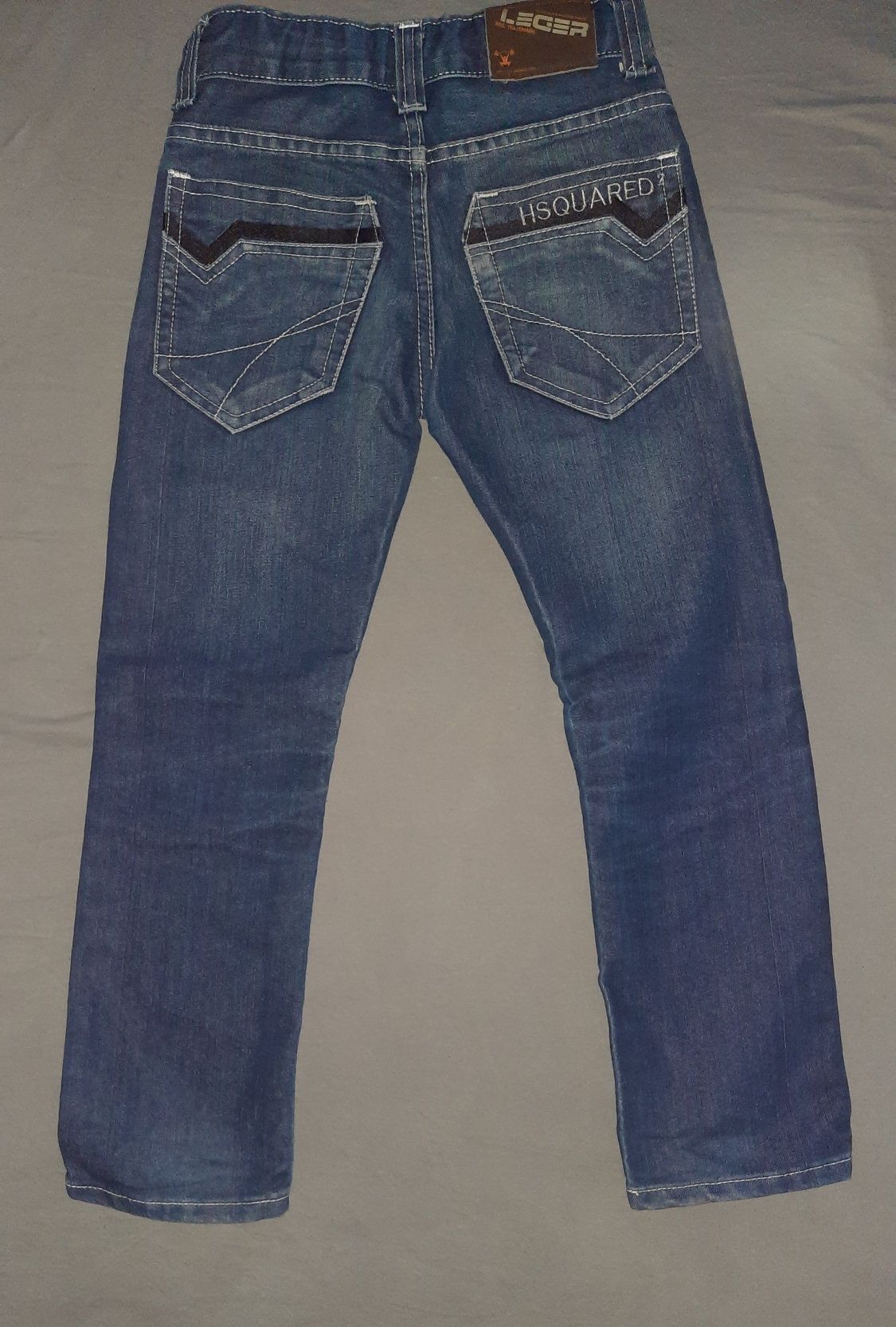 Spodnie jeans 128-134 chłopięce ciemny granat, regulacja w pasie