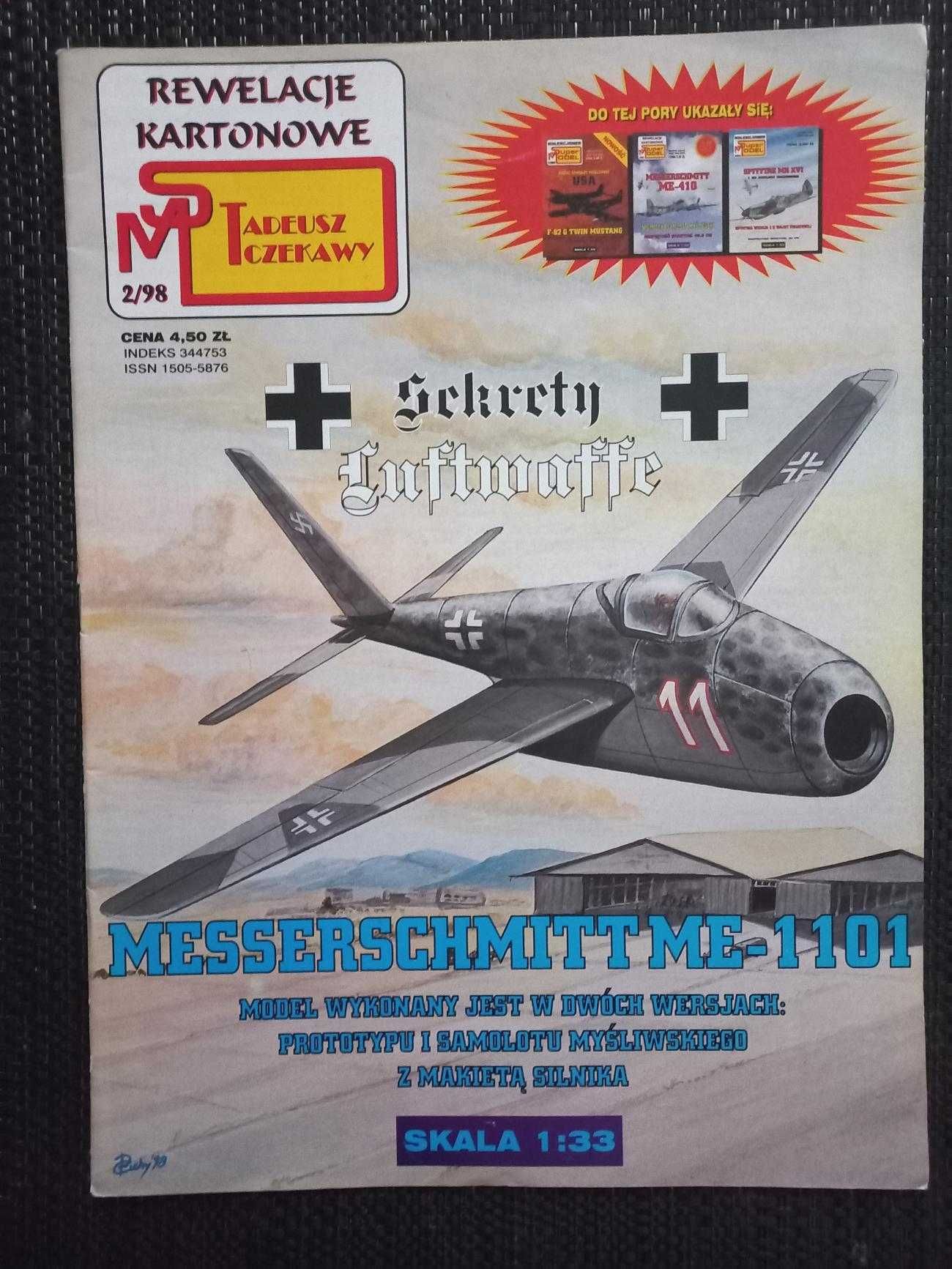 Model Kartonowy Super Model 2/1998 Samolot Messerschmitt ME-1101