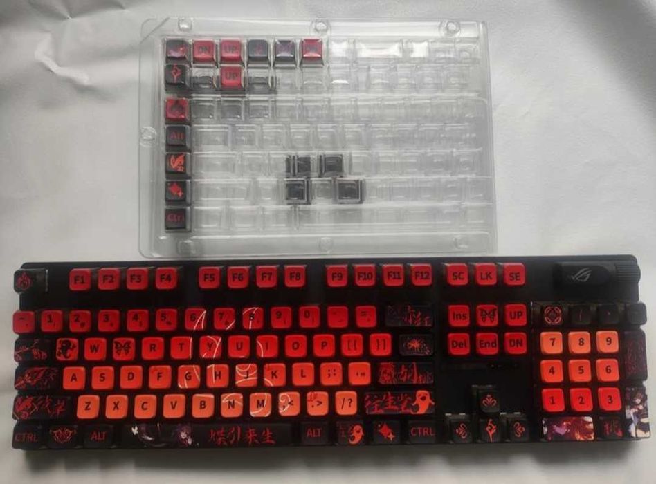 Genshin impact hu tao напівпрозорі кеусар кейкапи genshin impact 125шт