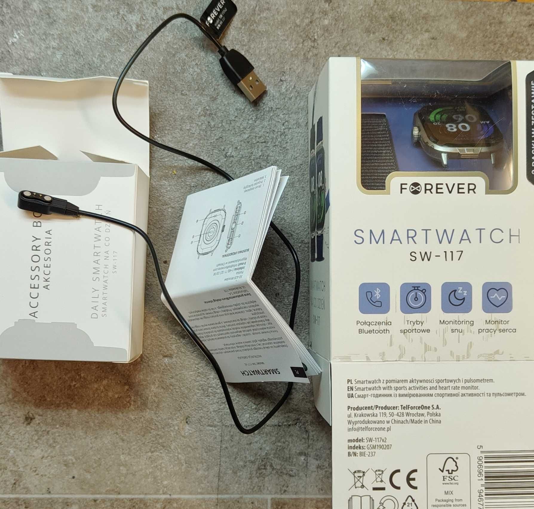 Smartwatch sw-117 nowy dwa paski