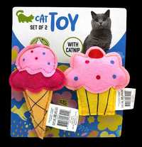 Zabawka dla kota z kocimiętką - rożek, babeczka. 2 sztuki.