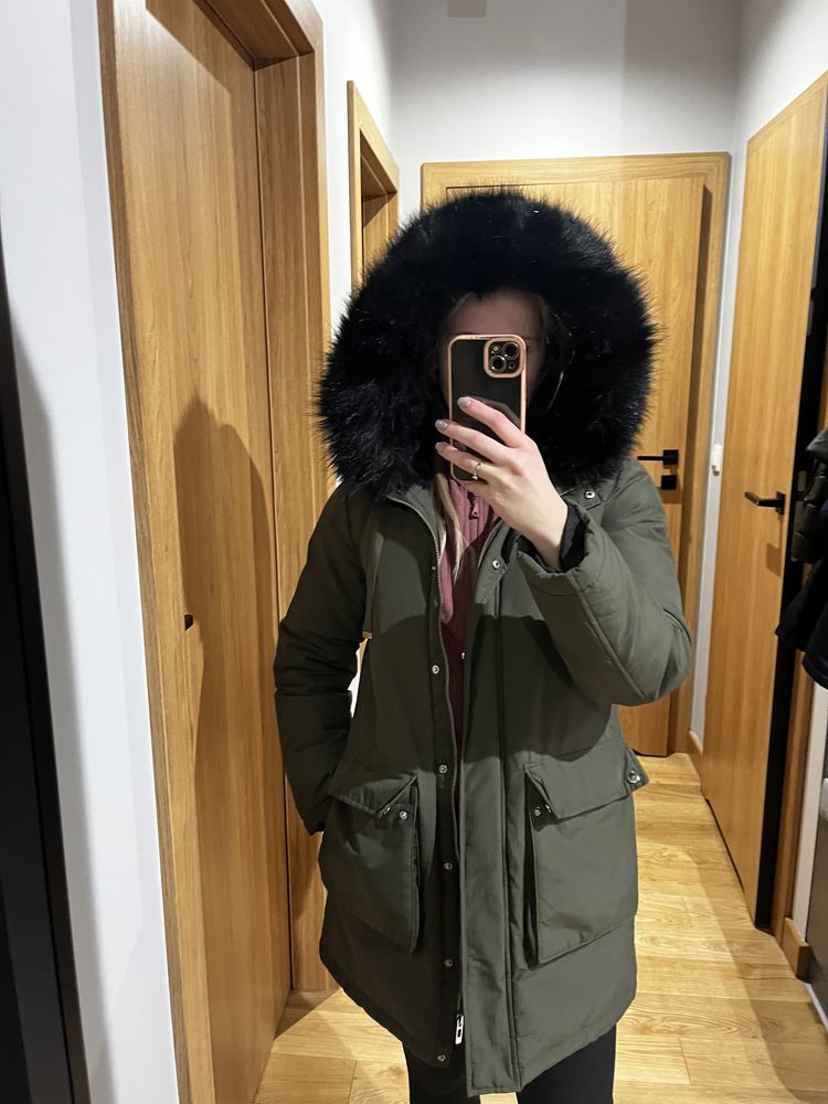 Kurtka parka khaki Zara