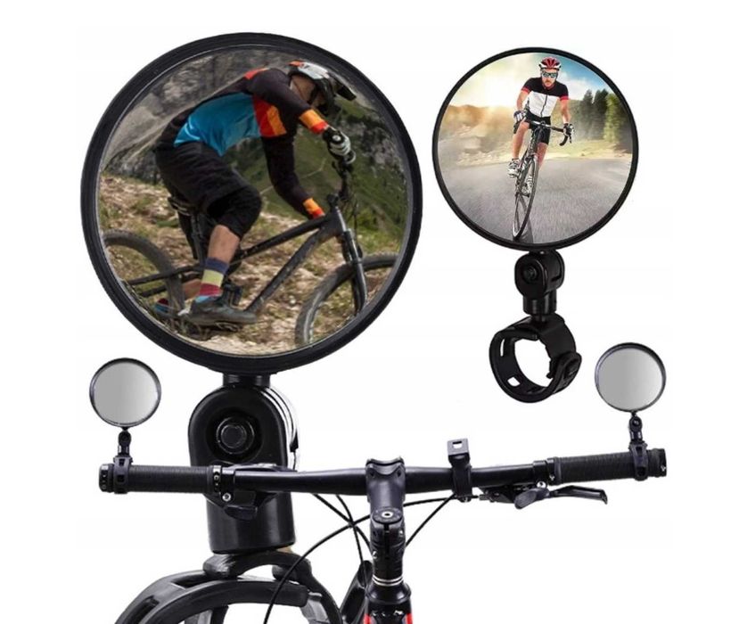 Lusterko rowerowe na kierownicę do roweru na manetkę wypukłe wsteczne