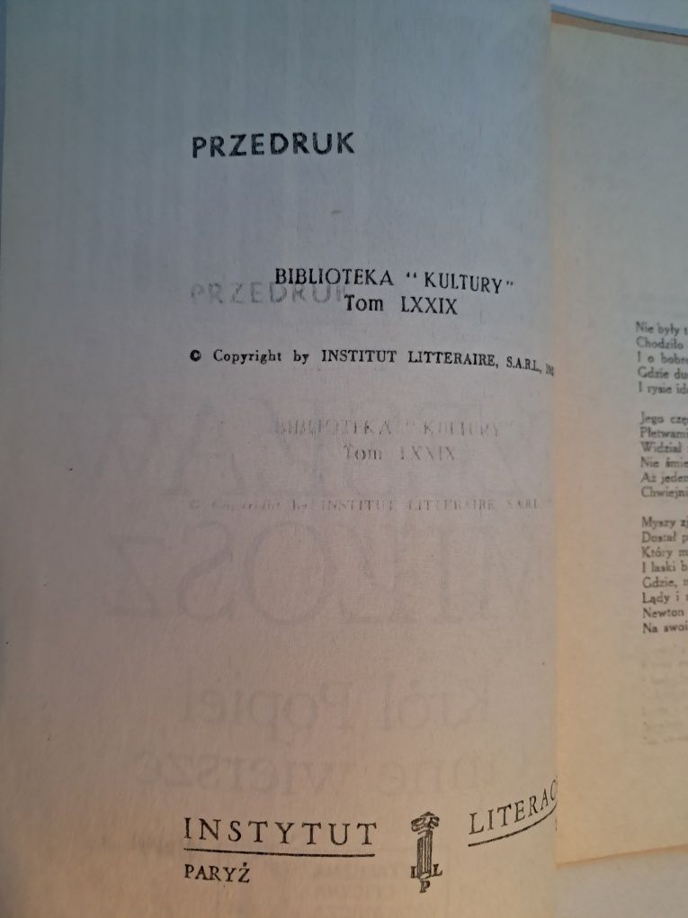 Czesław Miłosz Król Popiel i inne wiersze
