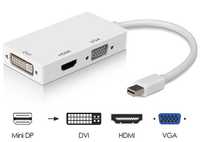 Переходник 3 в 1 Mini DisplayPort -> VGA +HDMI +DVI minidp кабель