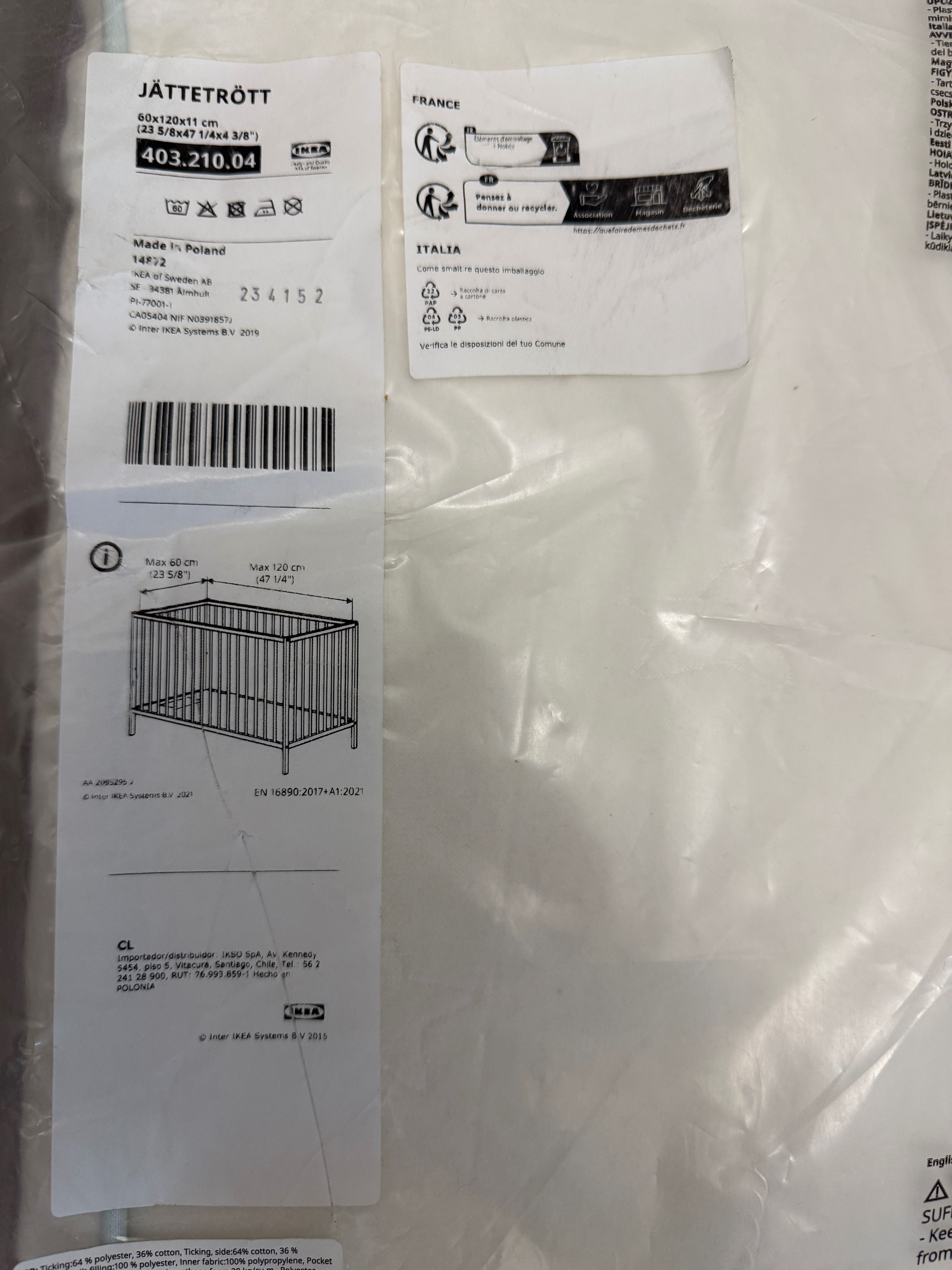 Materac 120 x 60 x 11 IKEA
