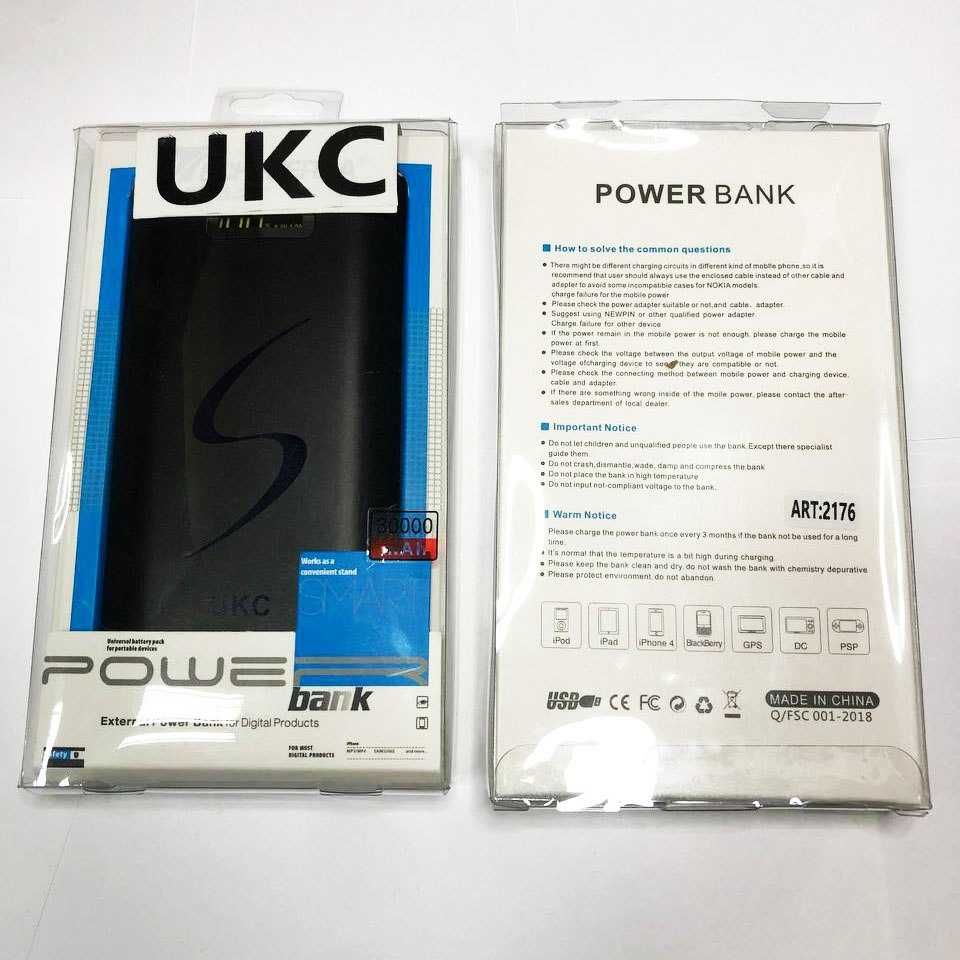 Портативная мобильная зарядка Power Bank 30000/9600mAh UKC