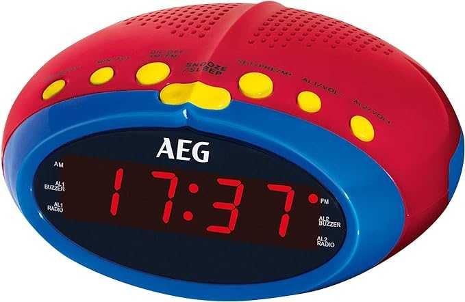 Budzik radiowy dziecięcy AEG MRC 4143 czerwono-niebieski