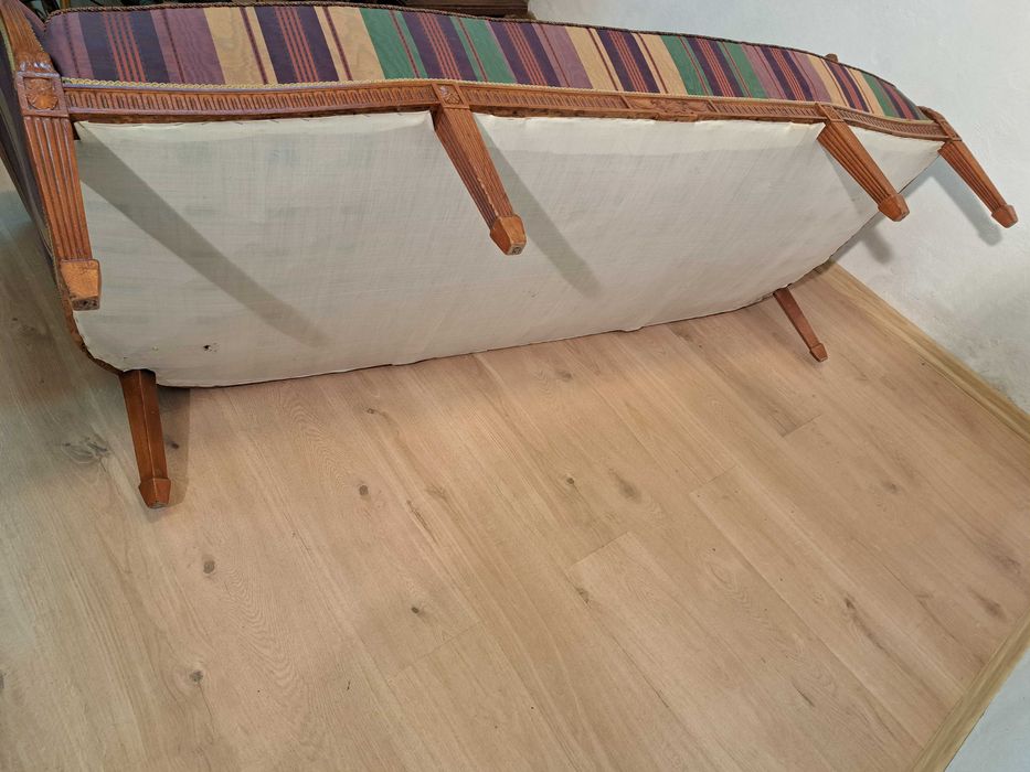 Sofa kanapa fotele wypoczynek Ludwik Filip francuski jedwab XIX