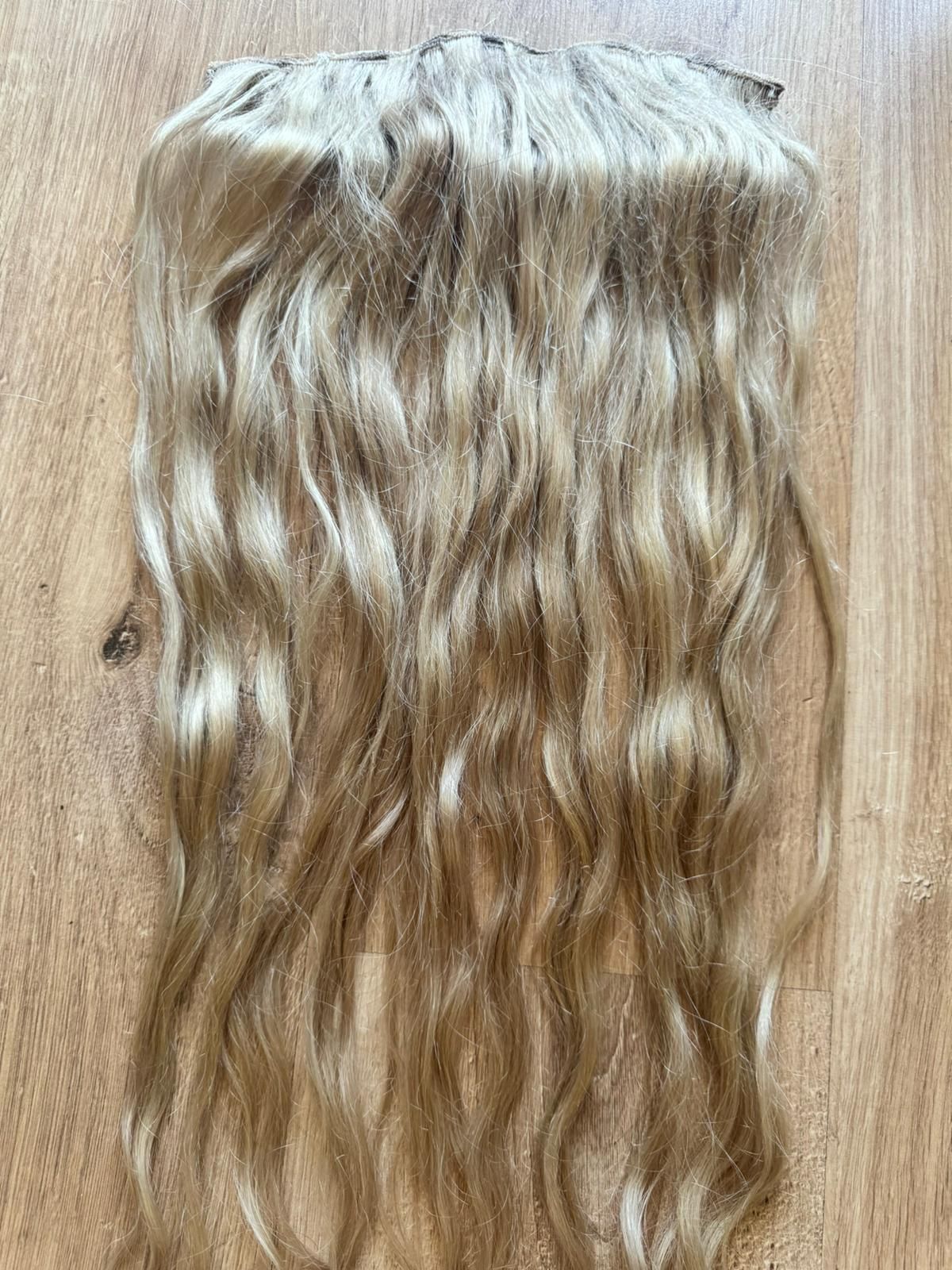 Treska gruba blond taśma clip on balejage peruka włosy naturalne 60cm