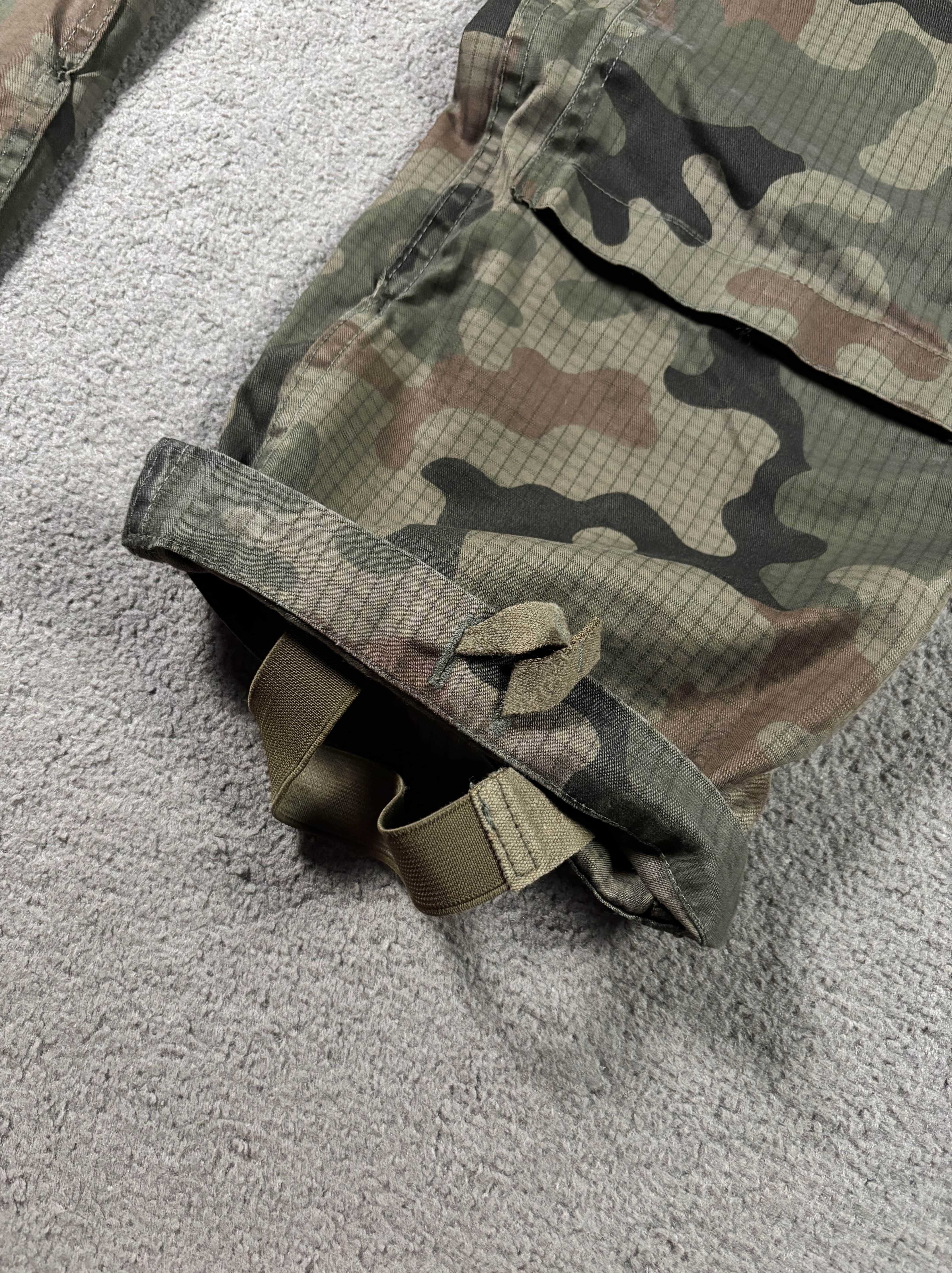 Spodnie Wojskowe Moro Cargo Kieszenie Ściągacze Camo Odporne