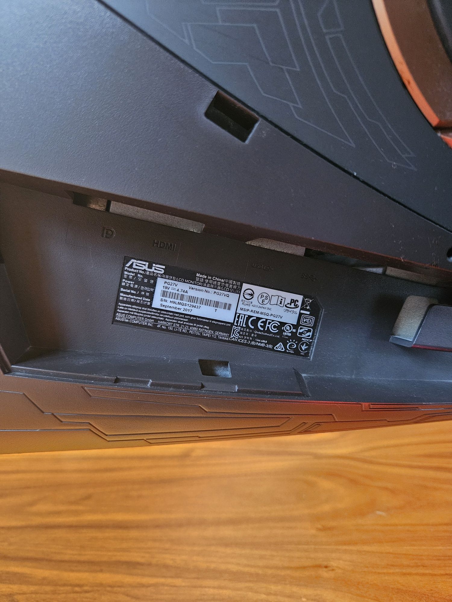 Monitor ASUS ROG swift