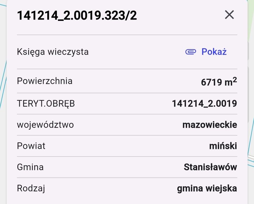 Działka 6719m Rządza