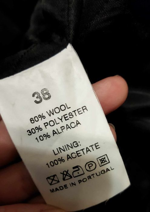 Длинное пальто шинель на молнии 60% шерсть Португалия