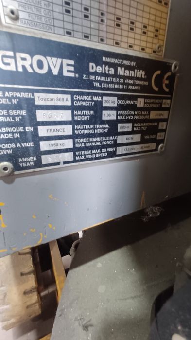 Plataforma Elevatória – Grove Toucan 800 A