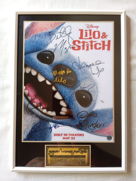 Moldura Filme Lilo and Stitch  com Autógrafos (A4)