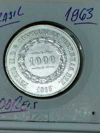 Brasil/ Moeda 1000 reis - 1863  / prata