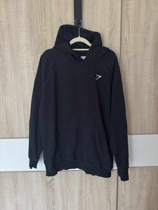 Bluza Gymshark L granatowa hoodie logowana siłownia sportowa