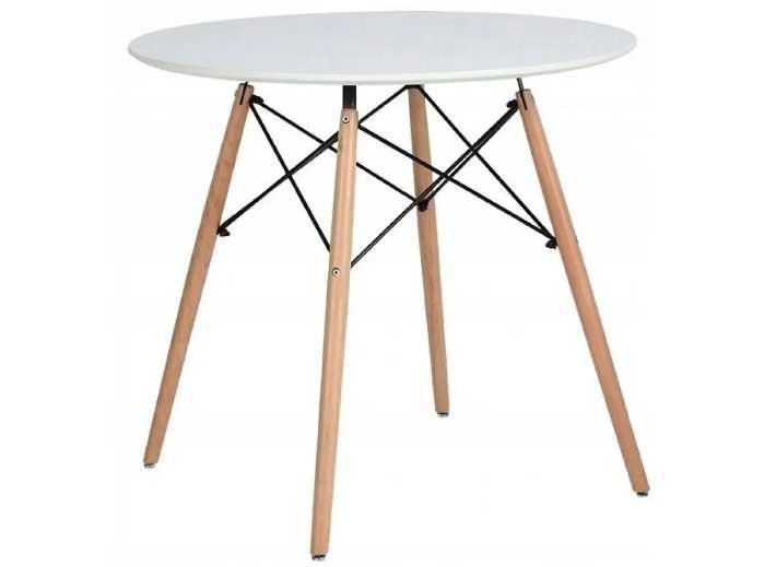 Набор круглый стол 80 см и стул 4 шт для кухни/кресло кухонное белое