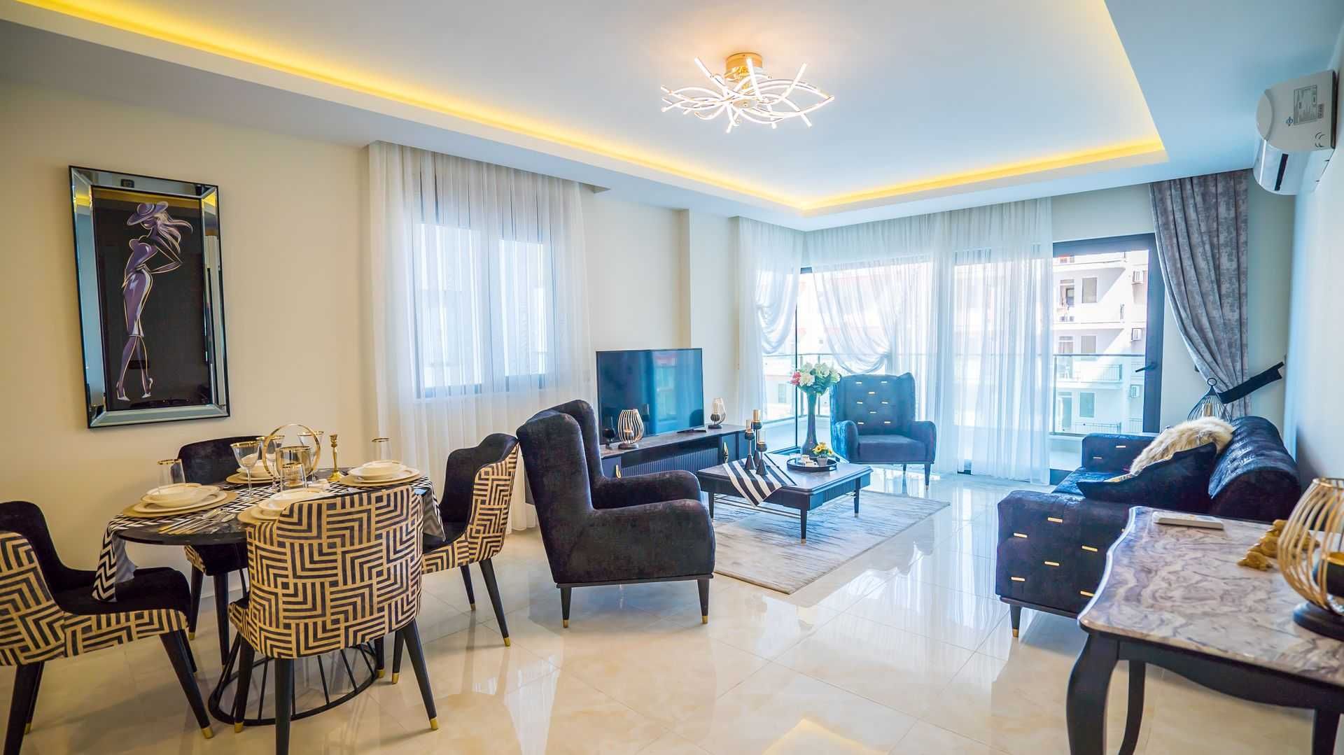 Люкс Квартира 90м2/Апартамент 2+1 от моря 50м под ВНЖ Алания Турция.LY