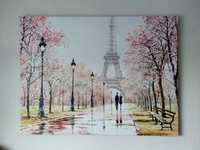 Duży obraz na ramie 113x83 - Paryż Wieża Eiffla Zakochani