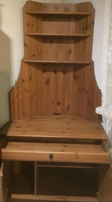 Drewniany regał biurko szafka RTV Ikea leksvik Hemnes alve narożny