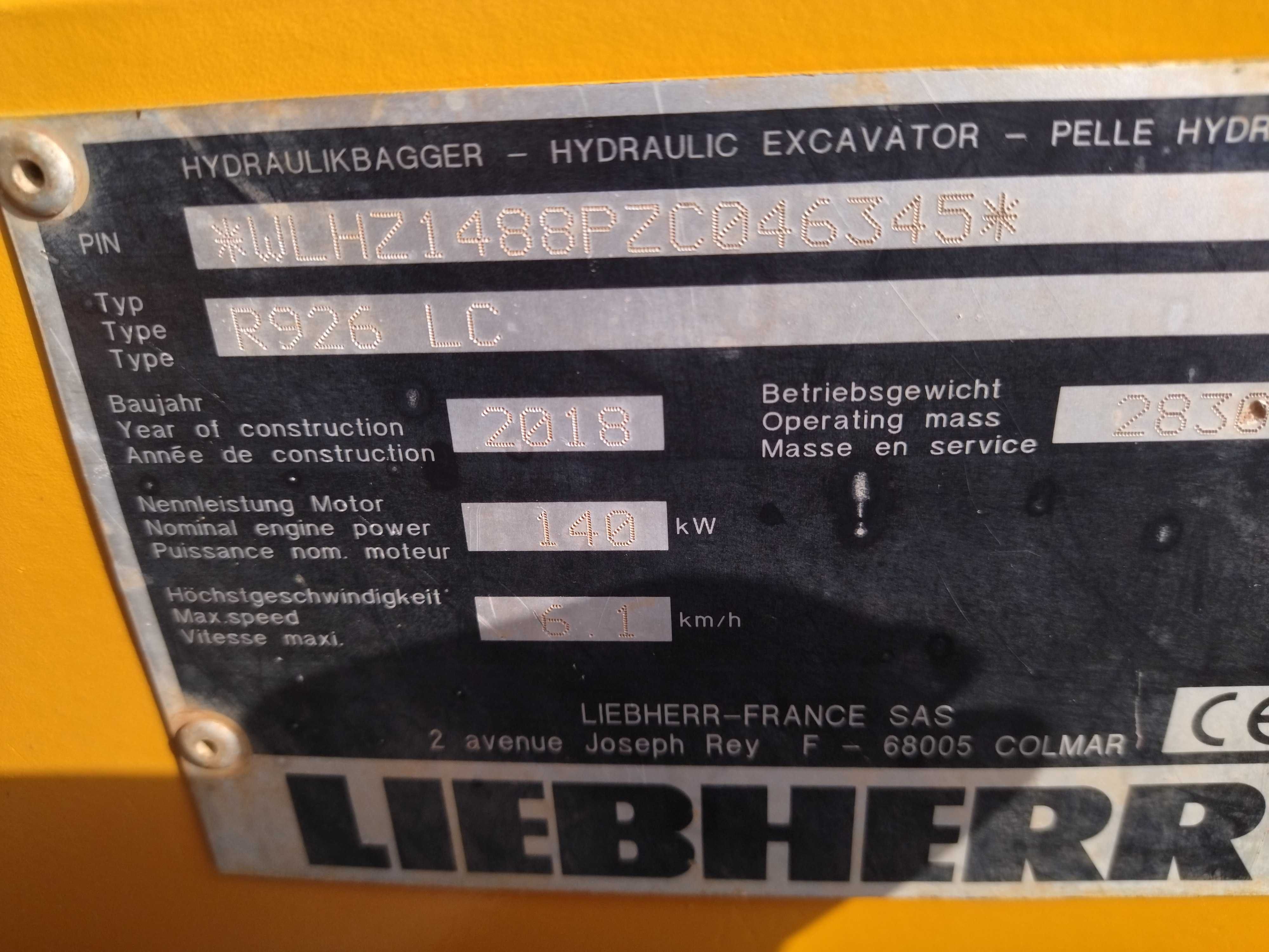 екскаватор Liebherr R 926 LC