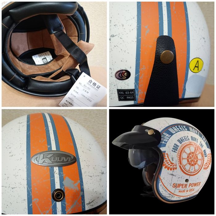 Мото шлем 3/4. Ретро. Круизер. Американский стиль XXL. Новые