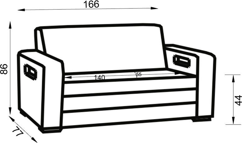 Sofa 3-osobowa rozkładana Alka (diamentowy brąz) Bodzio