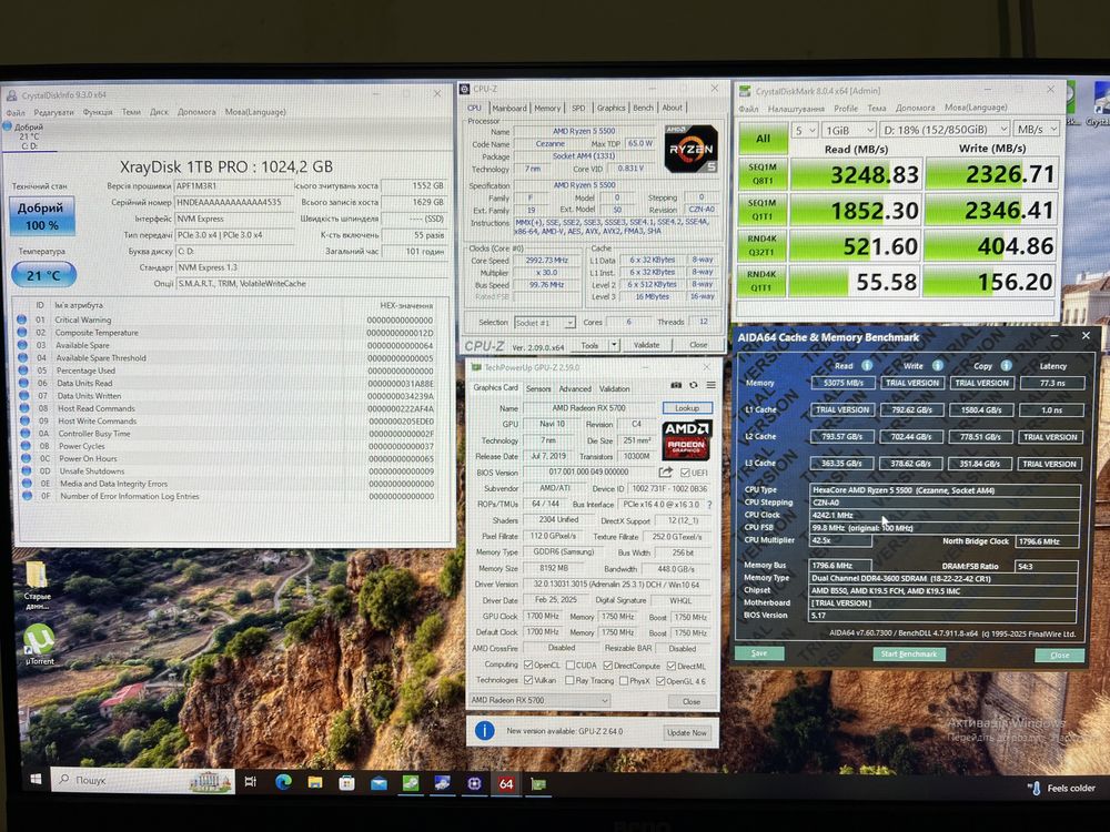 Ігровий пк/ryzen 5 5500/rx5700/16gb ddr4 3600/1 tb ssd