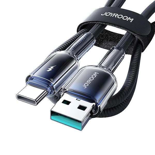 Kabel Joyroom S-A42 Crystal-Clear Series 3A USB-A - USB-C 1,2m - czarn