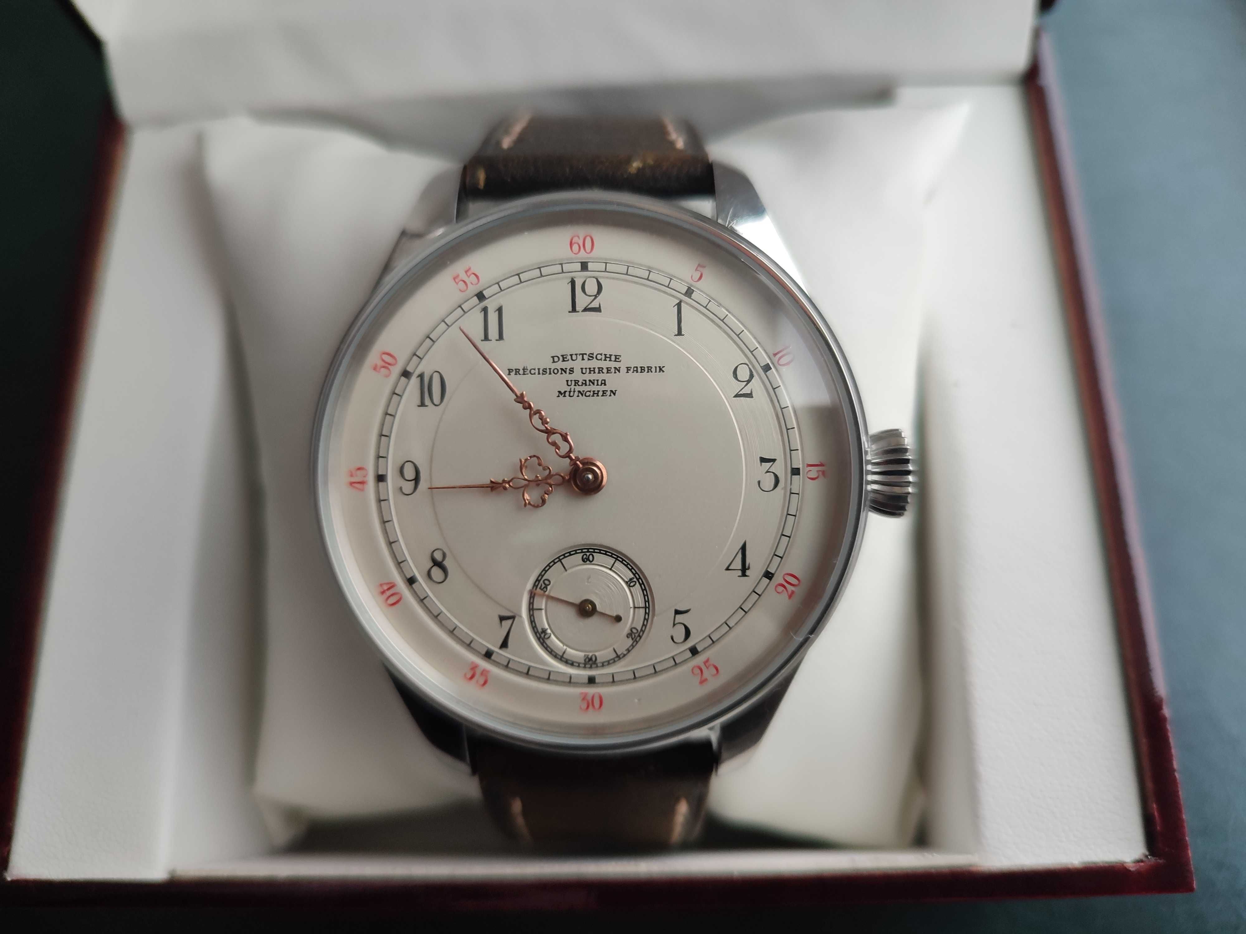 Zegarek Deutsche Precisions Uhren Fabrik  Urania Munchen - Pasówka